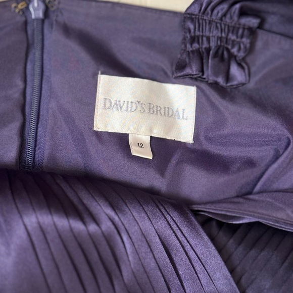 David's Bridal Deep Purple Satin Chemise - Picture 5 of 5